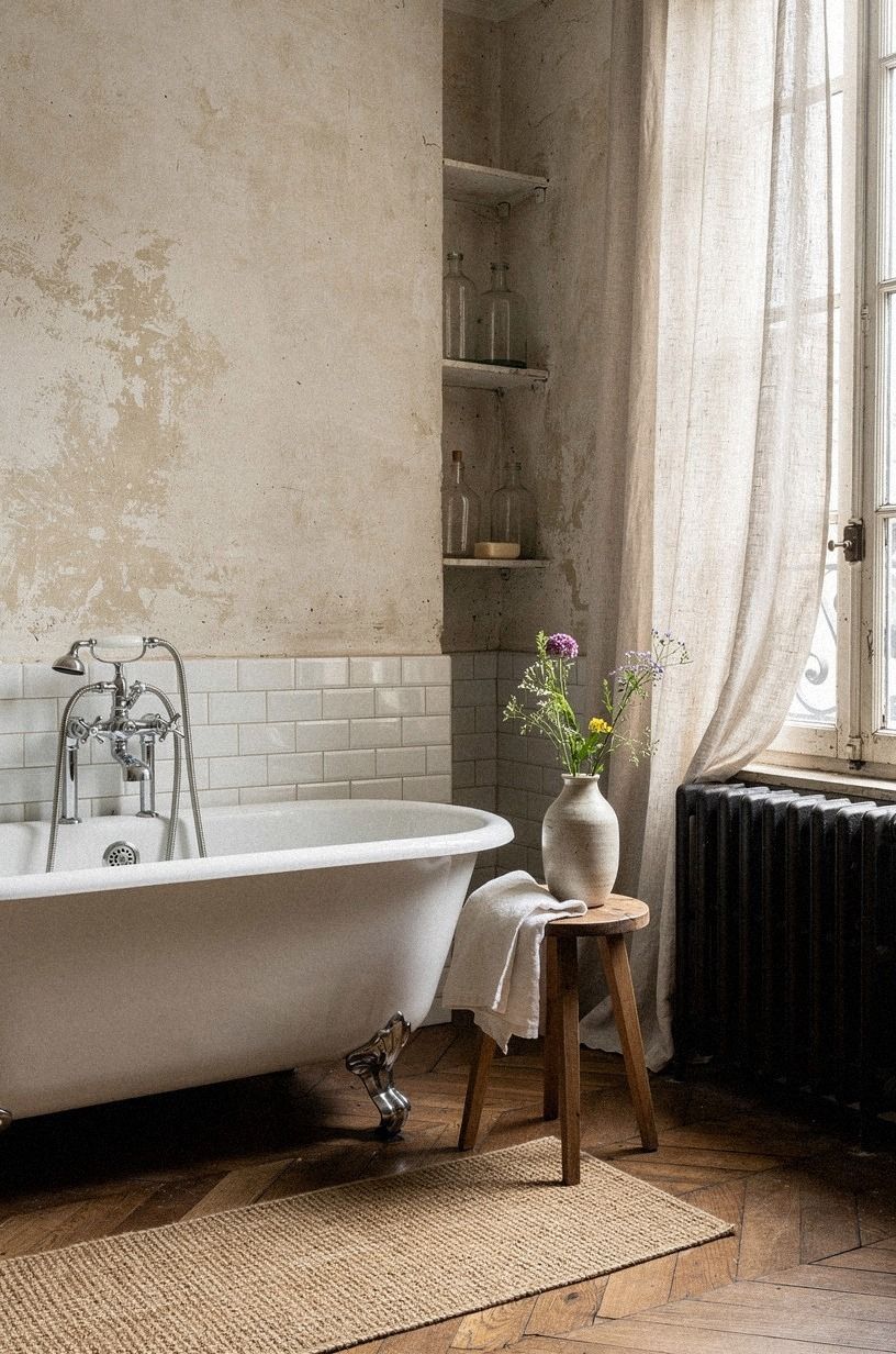 Hang Linen Curtains Over the Narrow Window