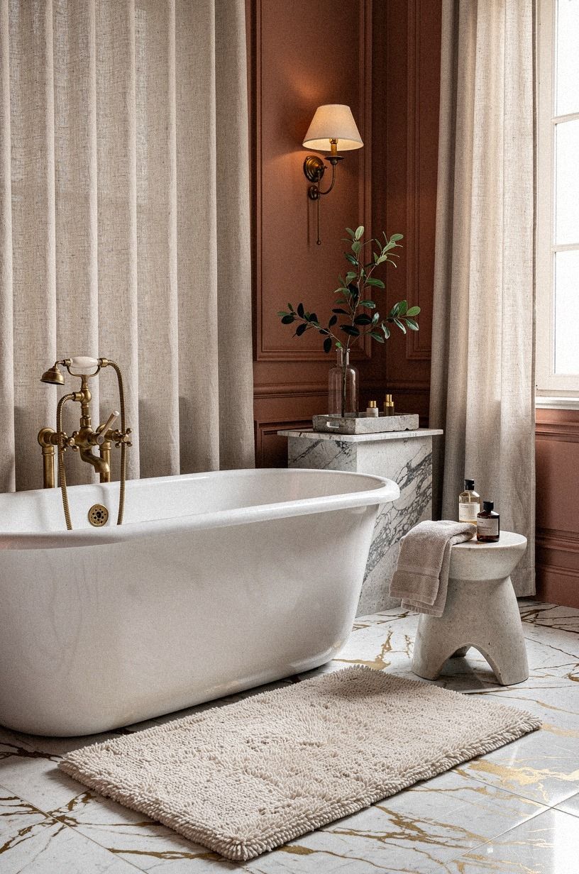 Pair the Tub With a Soft Parisian Bath Rug