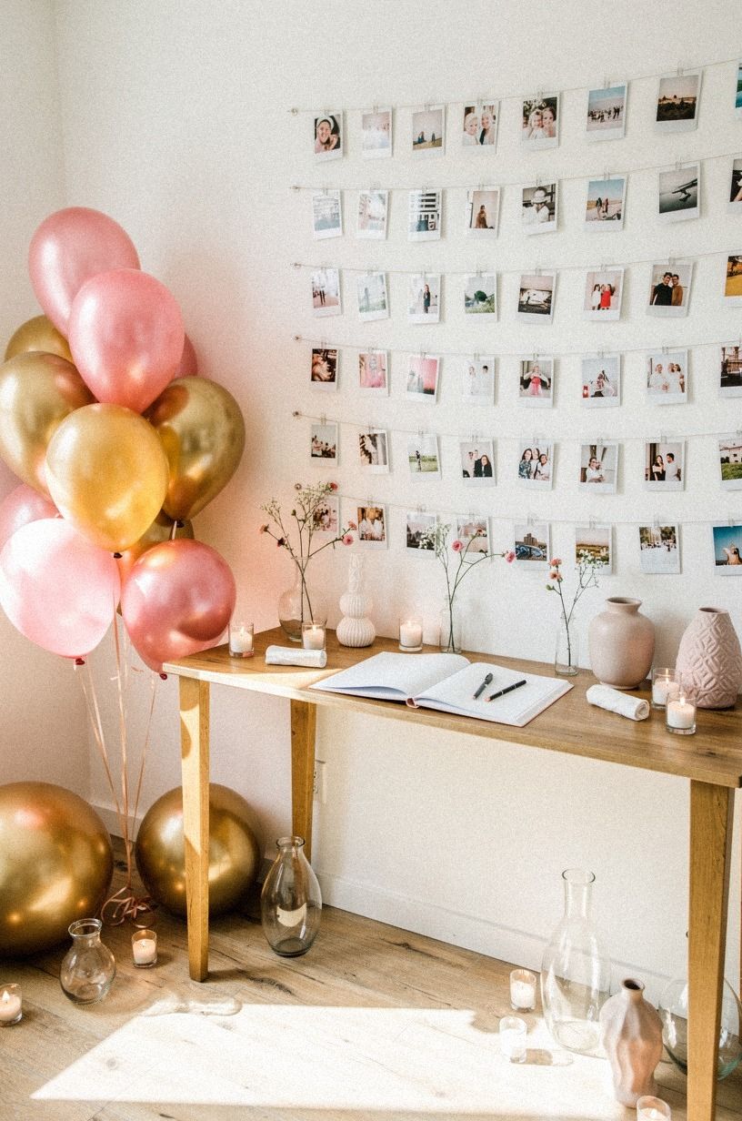 Hang the birthday guest book ideas at eye level