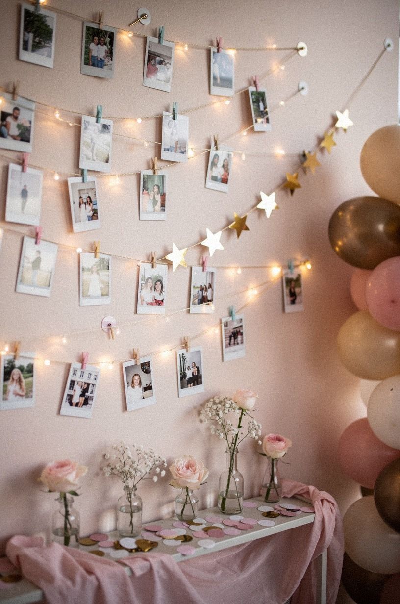 Paint a warm backdrop for Polaroid party ideas