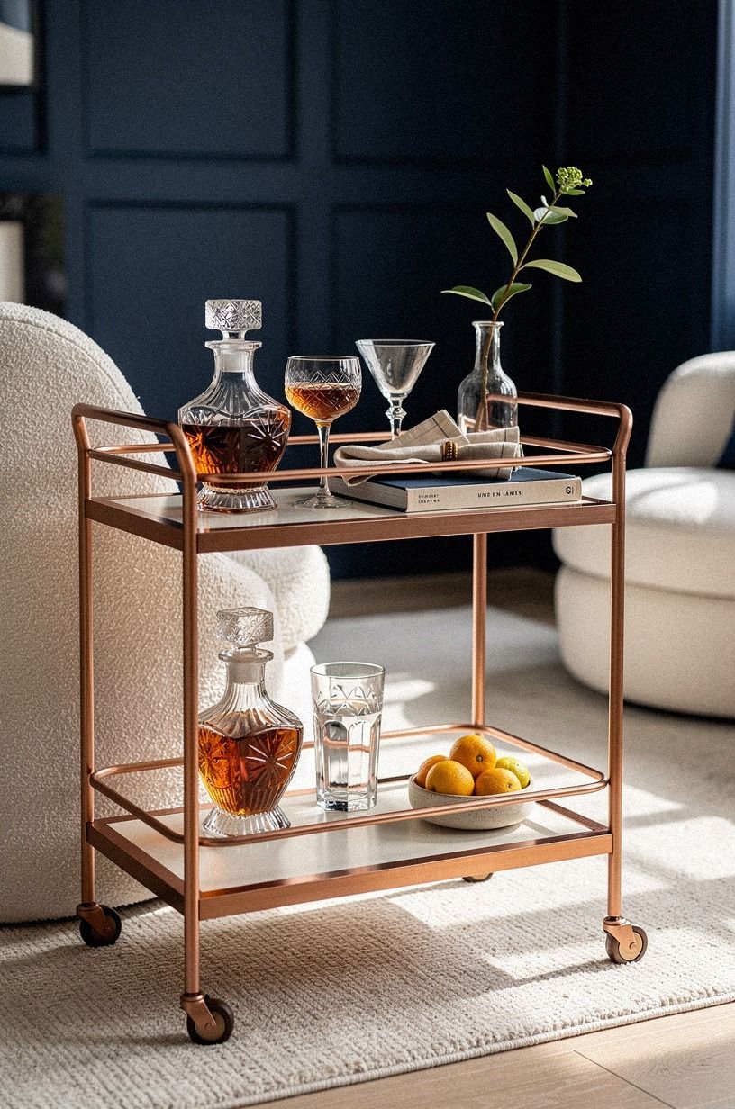 Float a compact bar cart for pub interior ideas modern