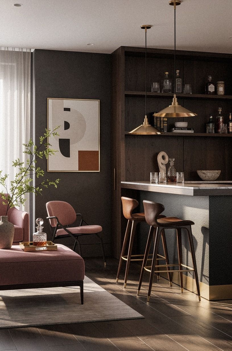 Layer the Two-Wood Rule for a pub room in house
