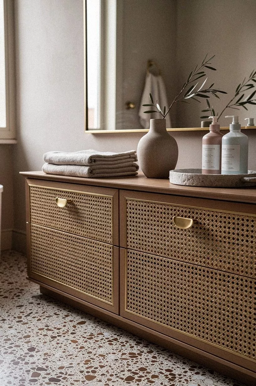 Choose cane-front storage over open shelving