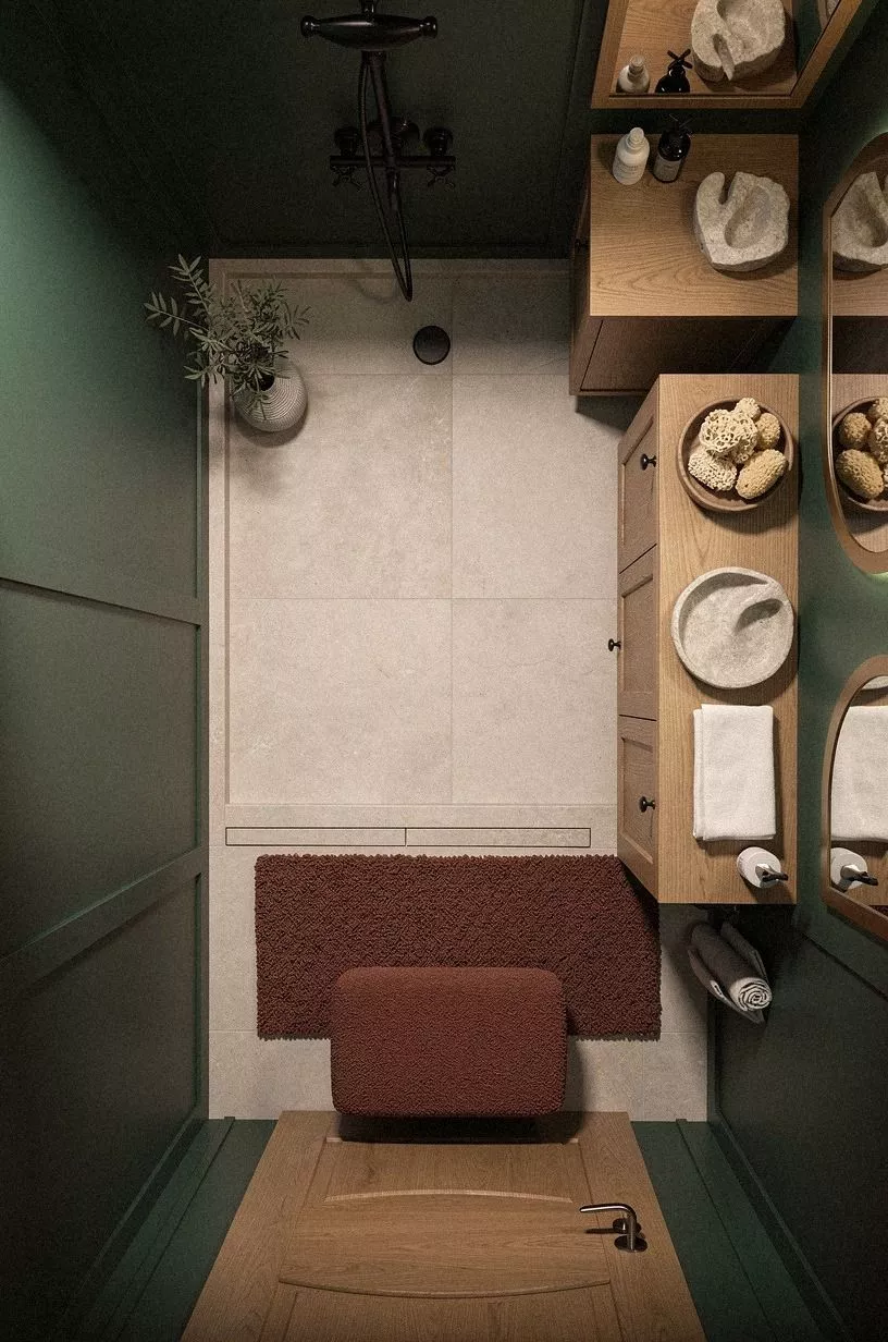 Plan the room around a 36-inch shower