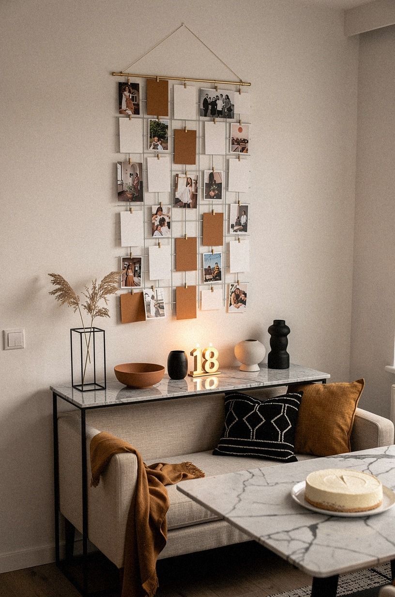 Hang a Photo Grid for Small Birthday Decor