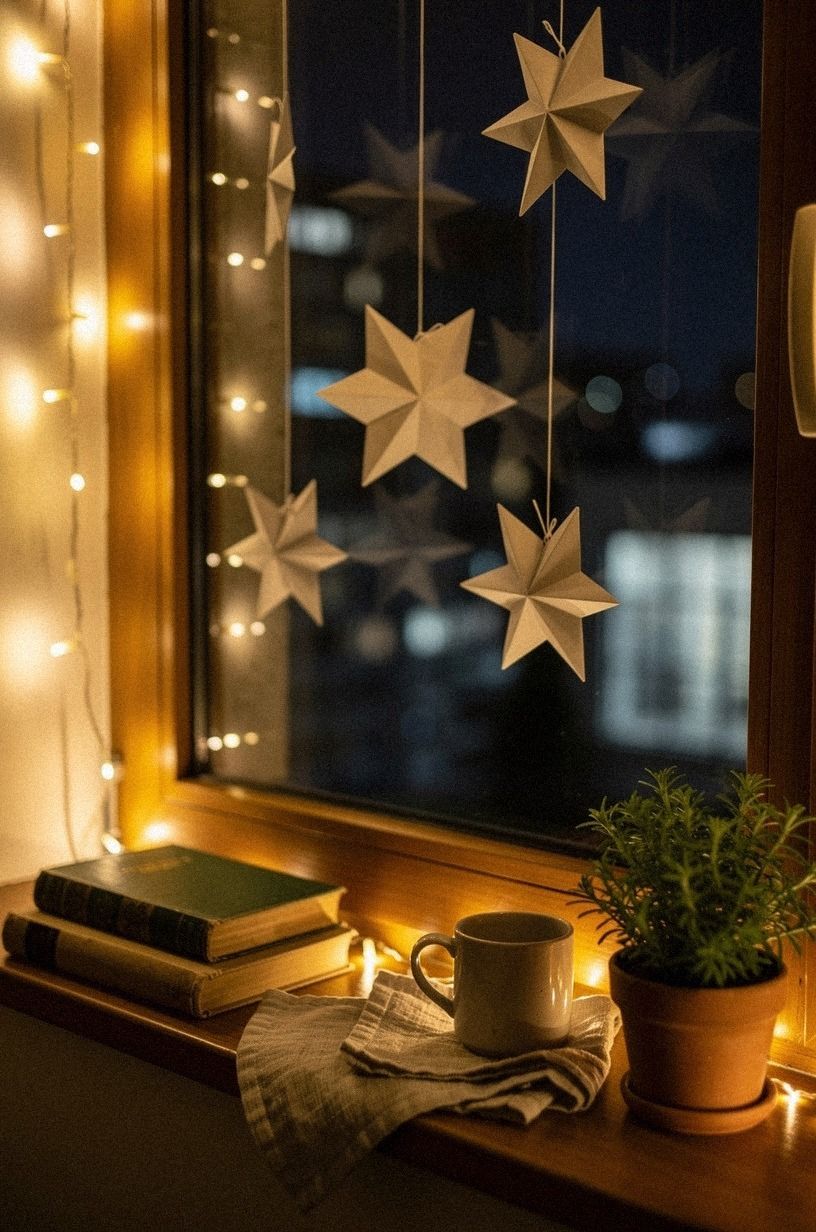 Frame the window with apartment Christmas ideas