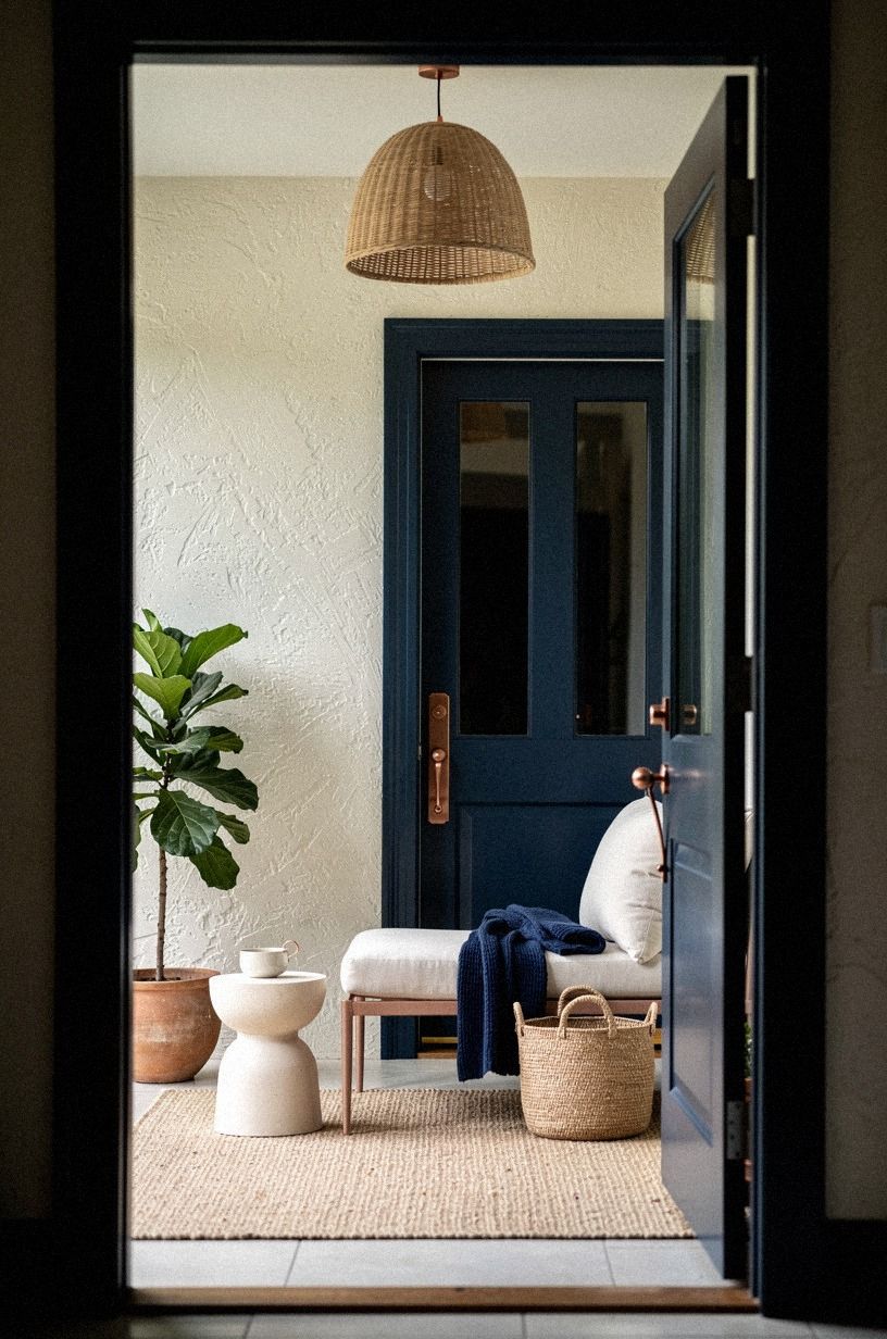 Hang a Woven Pendant Instead of Adding More Floor Lamps
