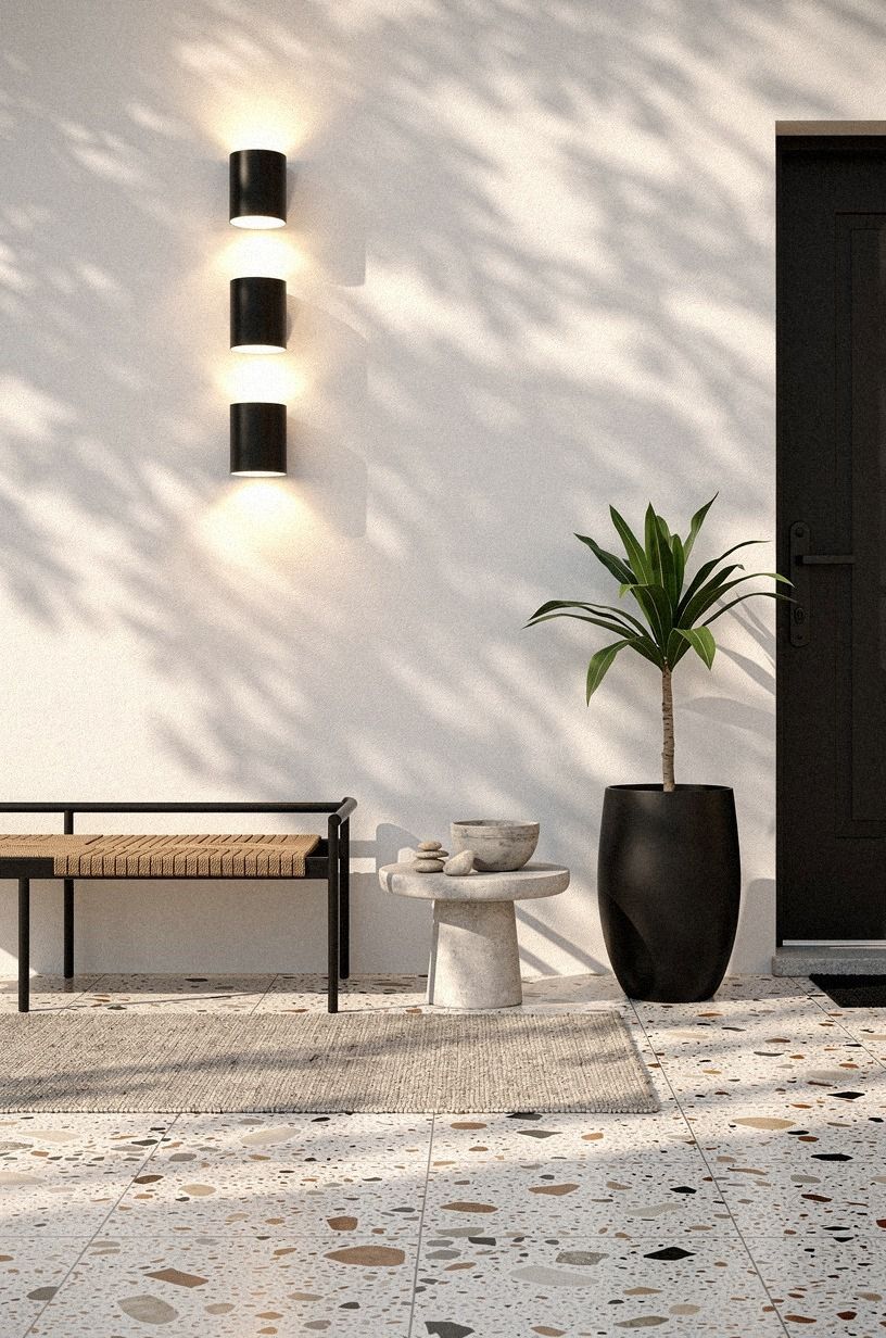 Layer the Three-Height Light Stack for a Charming Entry