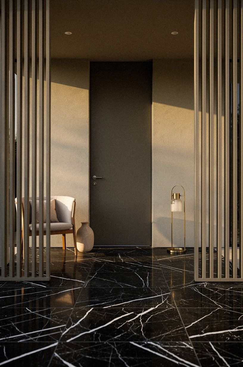 Frame the Entry With Slim Vertical Slats