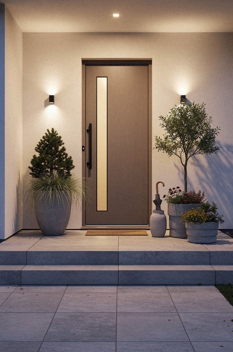Could Asymmetrical Planters Frame the Door Better?