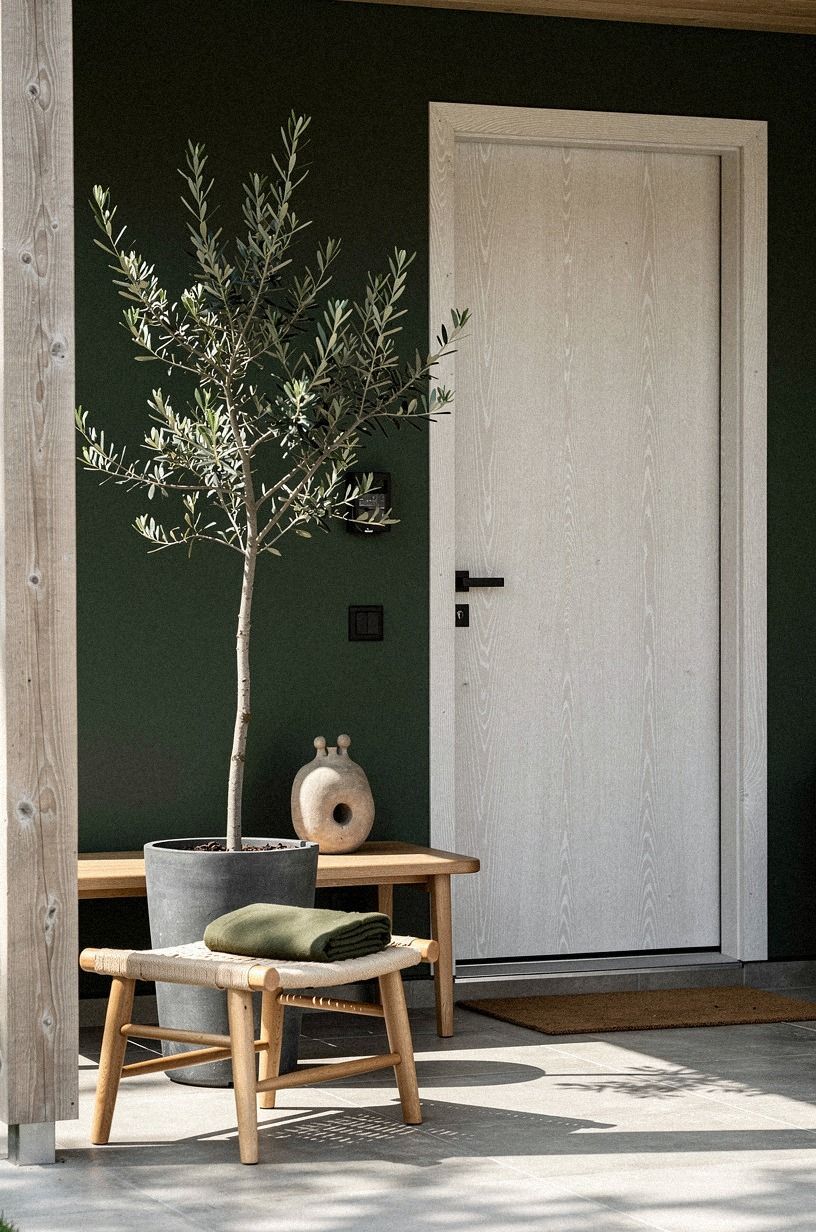 Swap a Bulky Planter for a Slim Olive Tree