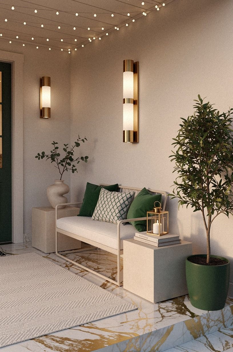Use the Three-Height Light Stack for a Narrow Porch