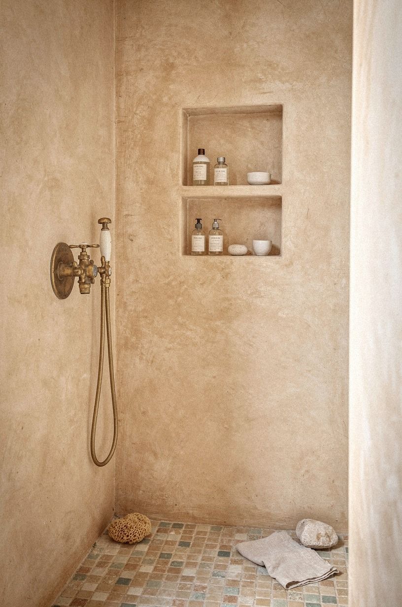 Make the shower niche work harder than your shelves