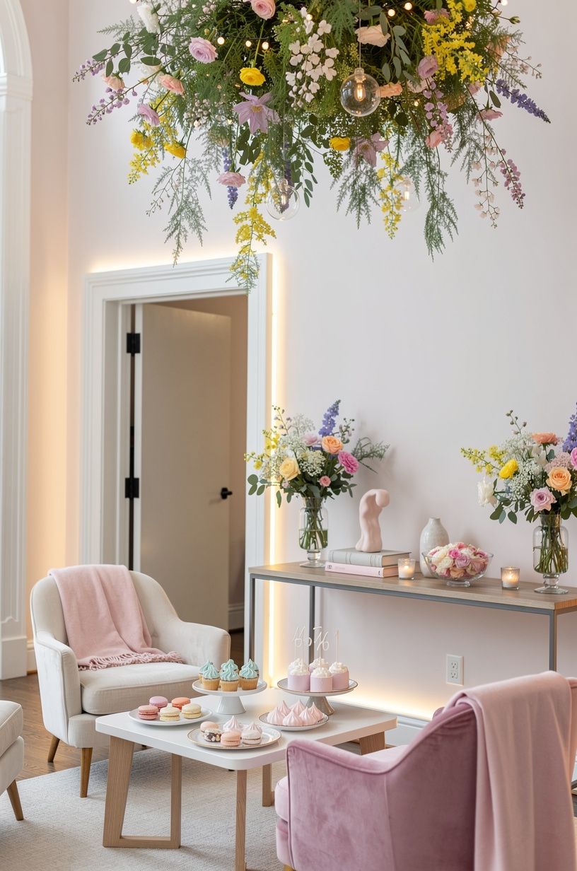 Instead of Balloons, Build a Botanical Ceiling