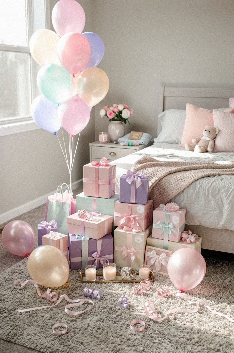 Style a Bedroom Gift Corner With Sweet 16 Decorations