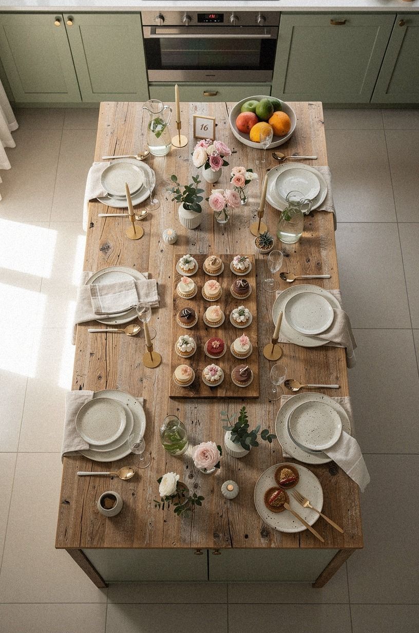 Style the Kitchen Island as a Serving Station