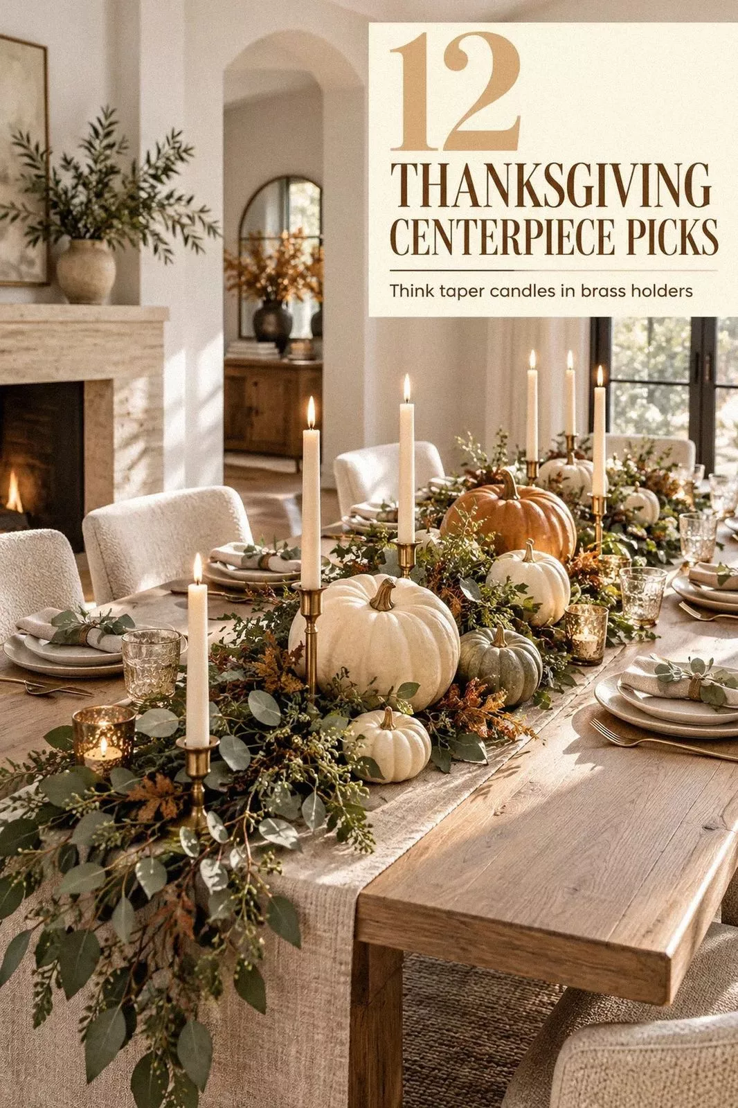 12 Thanksgiving Centerpiece Ideas Using Pumpkins and Greenery for a Cozy Table
