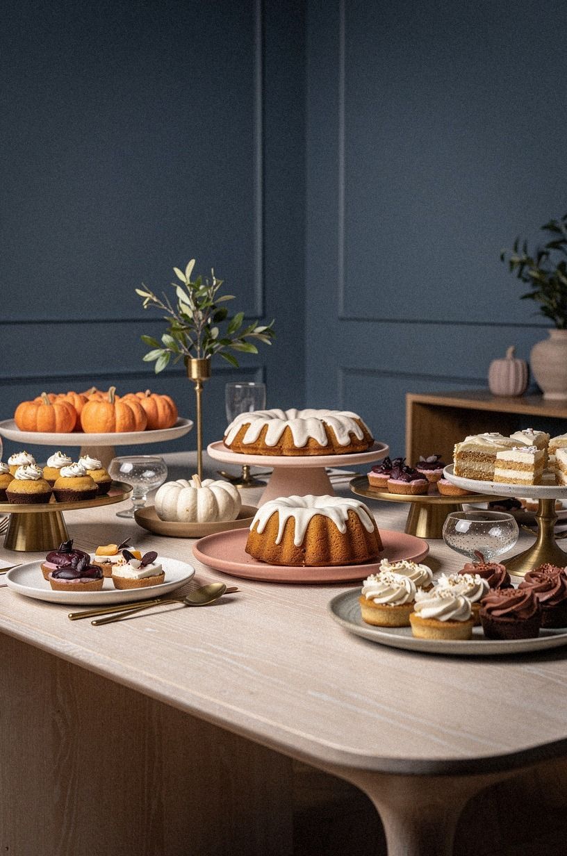 Frame the Thanksgiving Desserts Display With Pigeon Blue