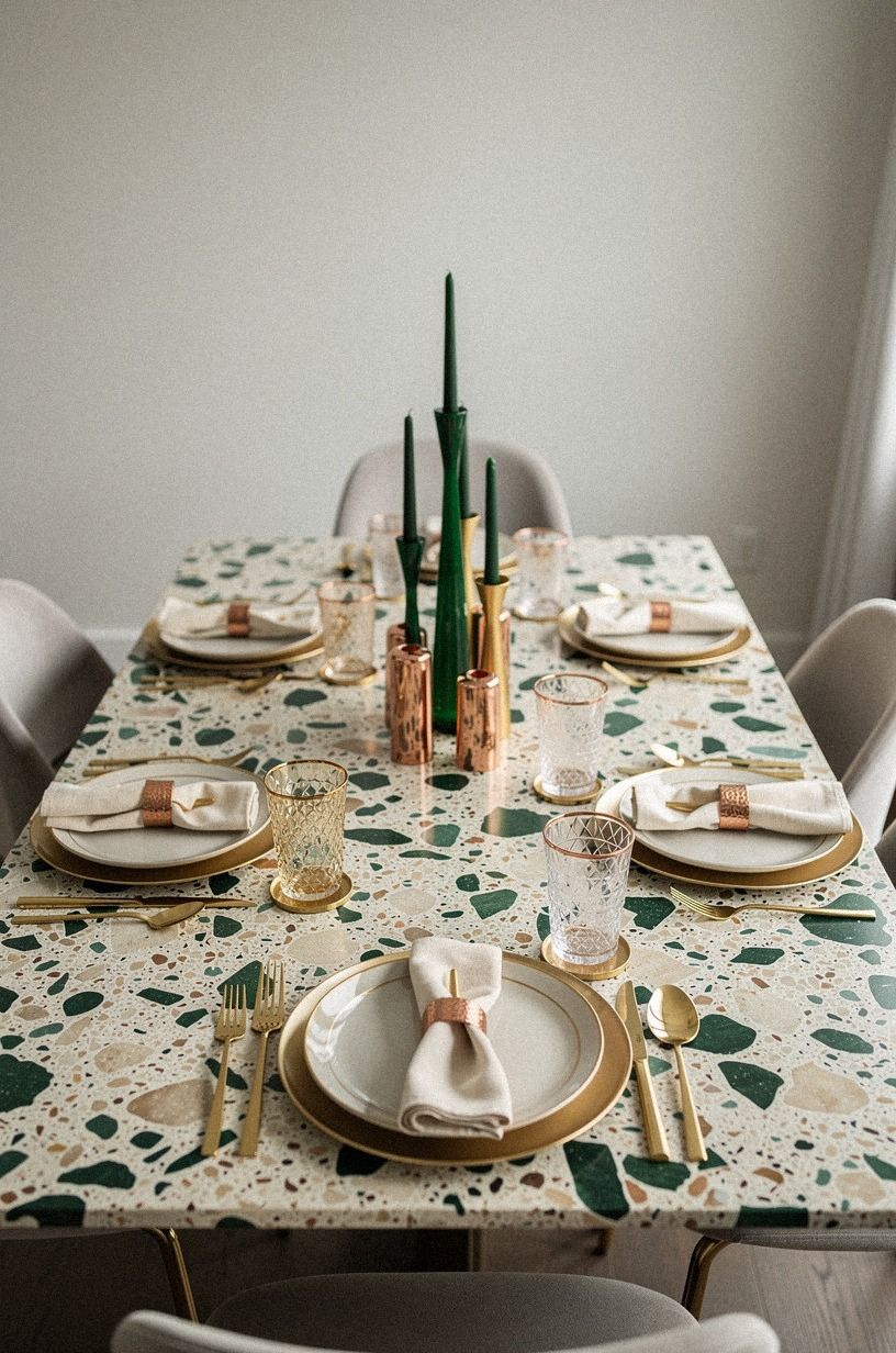 Mix Copper over Shiny Gold for Thanksgiving Place Setting Ideas