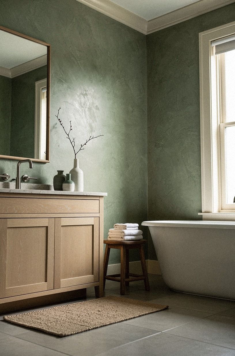 Build the Green Depth Rule for a Basil Sherwin Williams bathroom