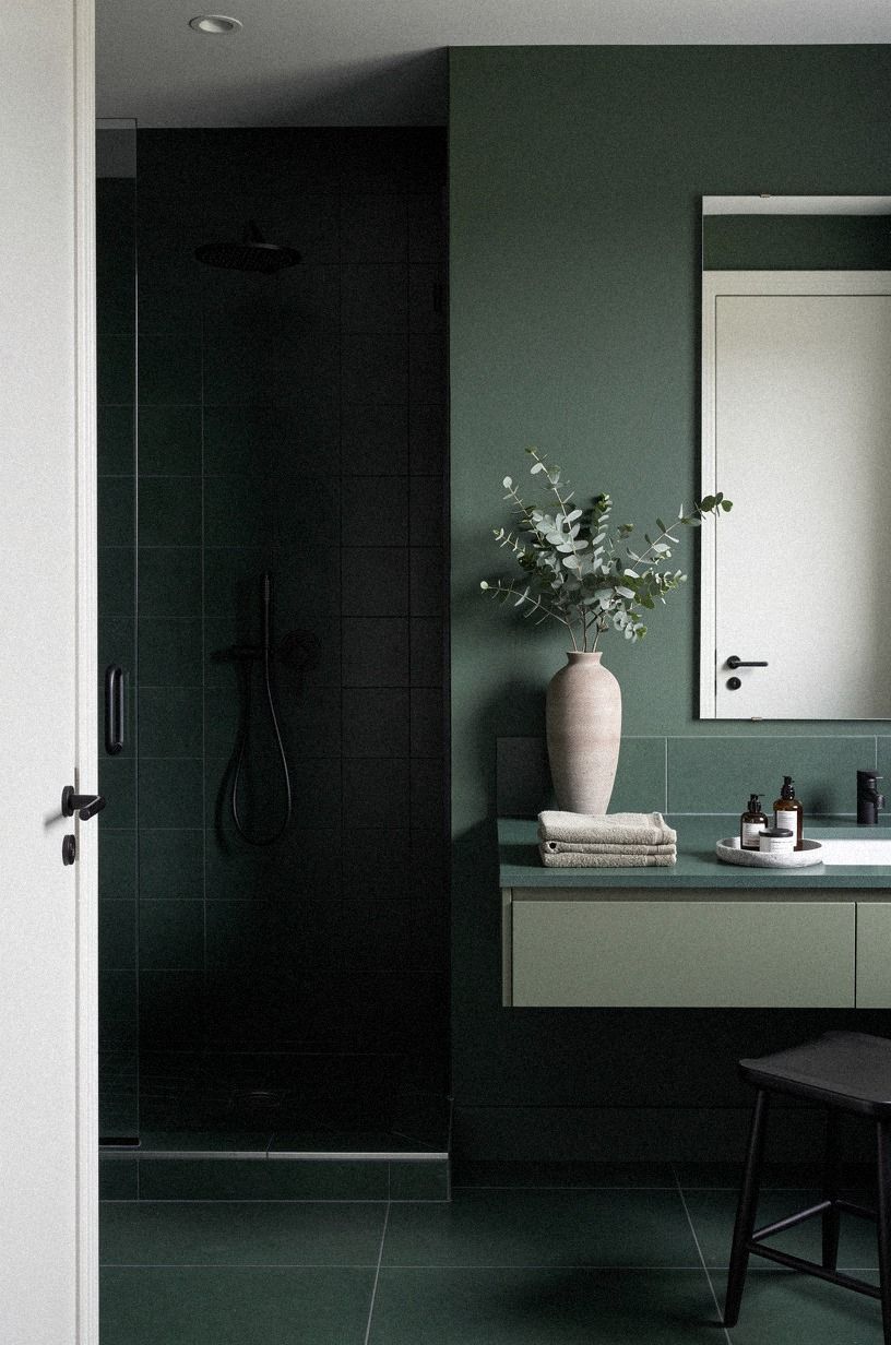 Check the 36-inch shower and 21-inch clearance