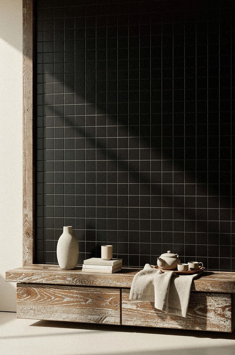 Black Tiles or an All-Black Wall?
