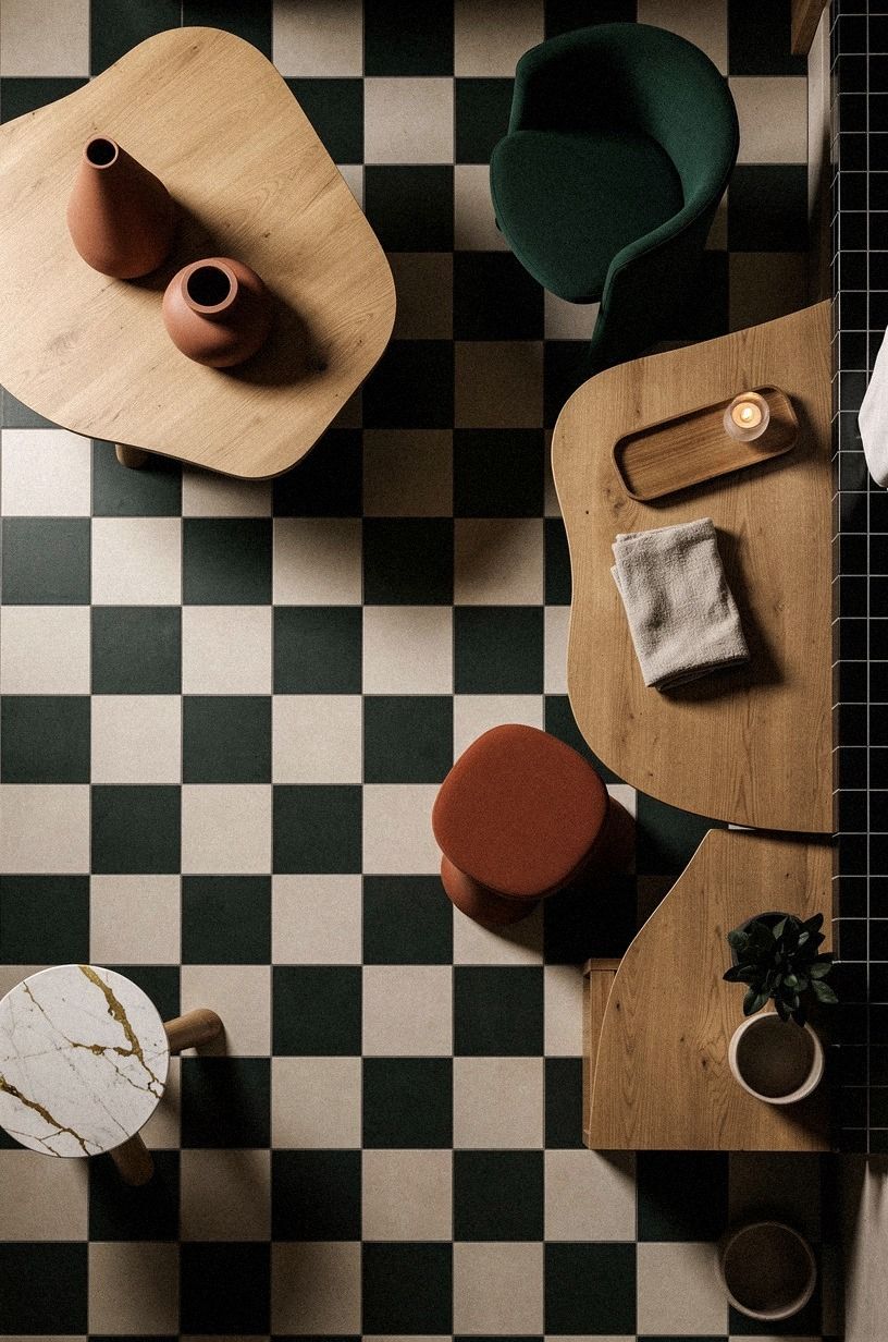 Let the Checkerboard Floor Carry the Pattern