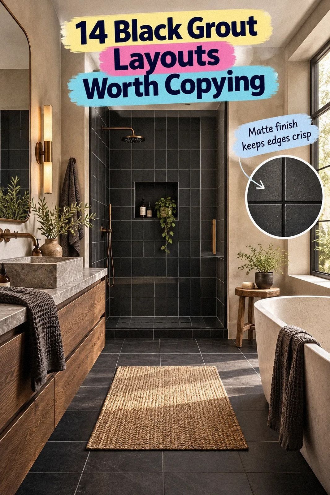 Low-Maintenance Black Grout for Busy Bathrooms That Hides More Than You Think