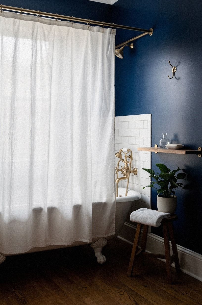 Hang a simple curtain instead of a fussy one