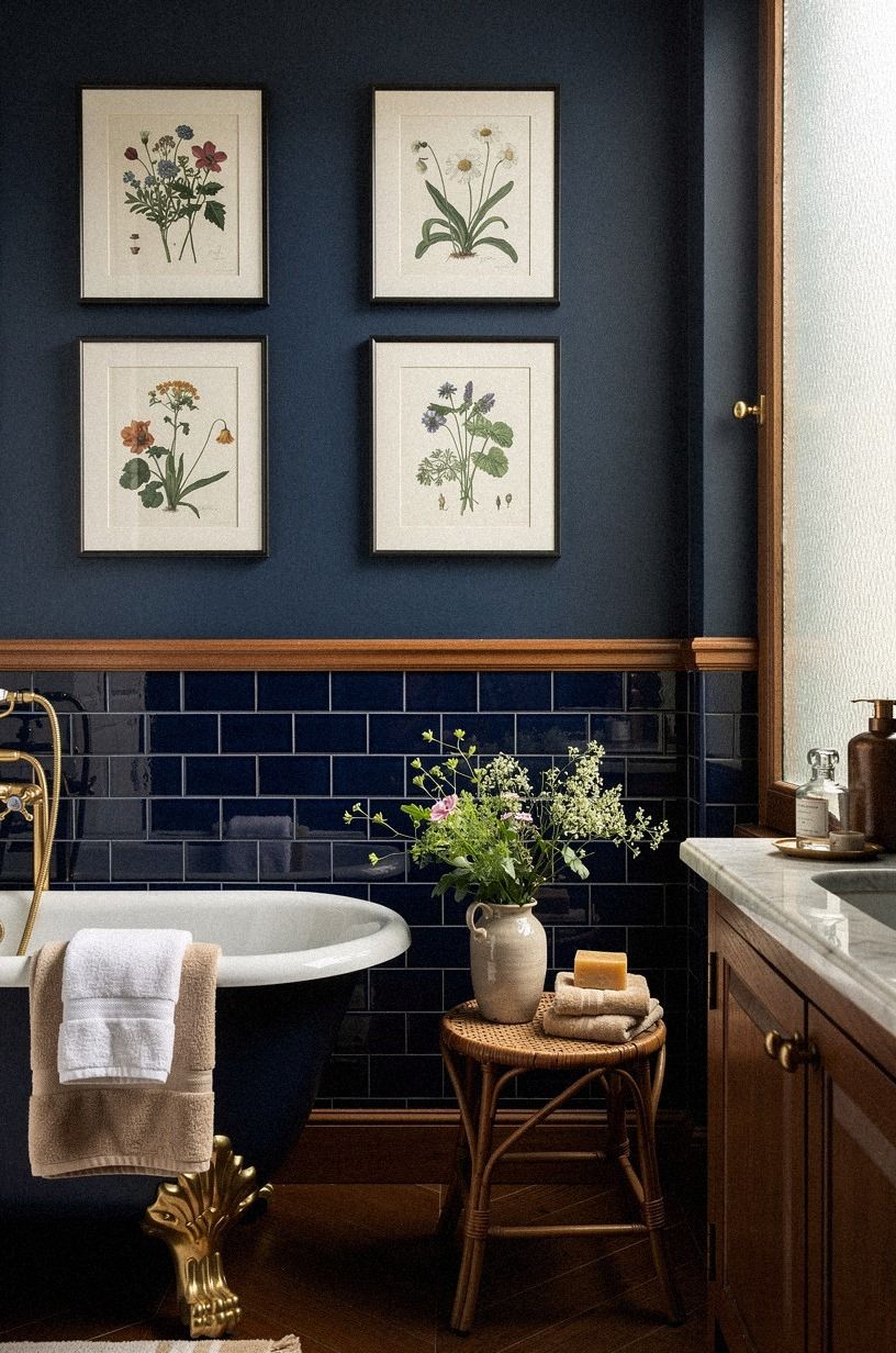 Hang botanical art in a moisture-safe frame