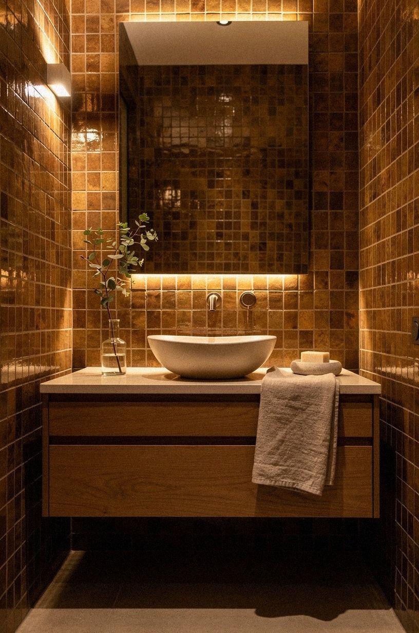Choose hand-glazed zellige over flat tile