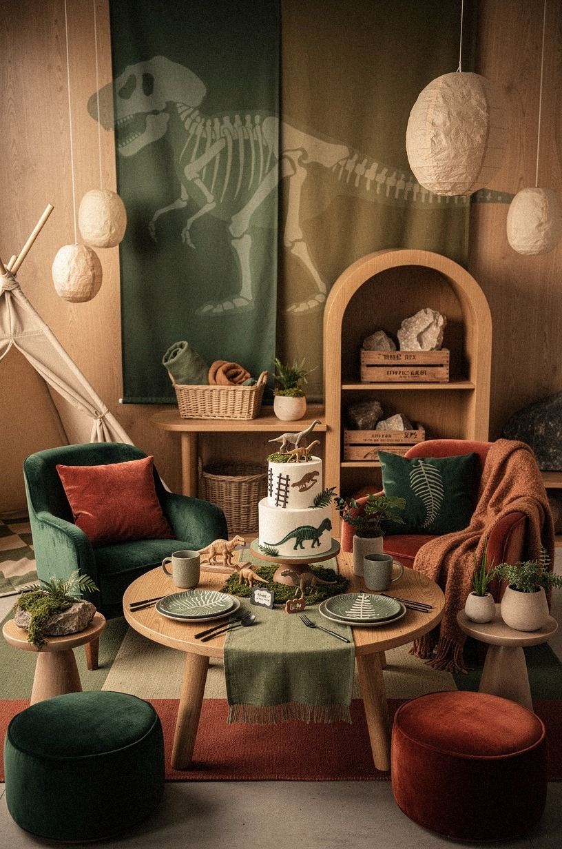 Anchor the Room With a Fossil-Camp Backdrop