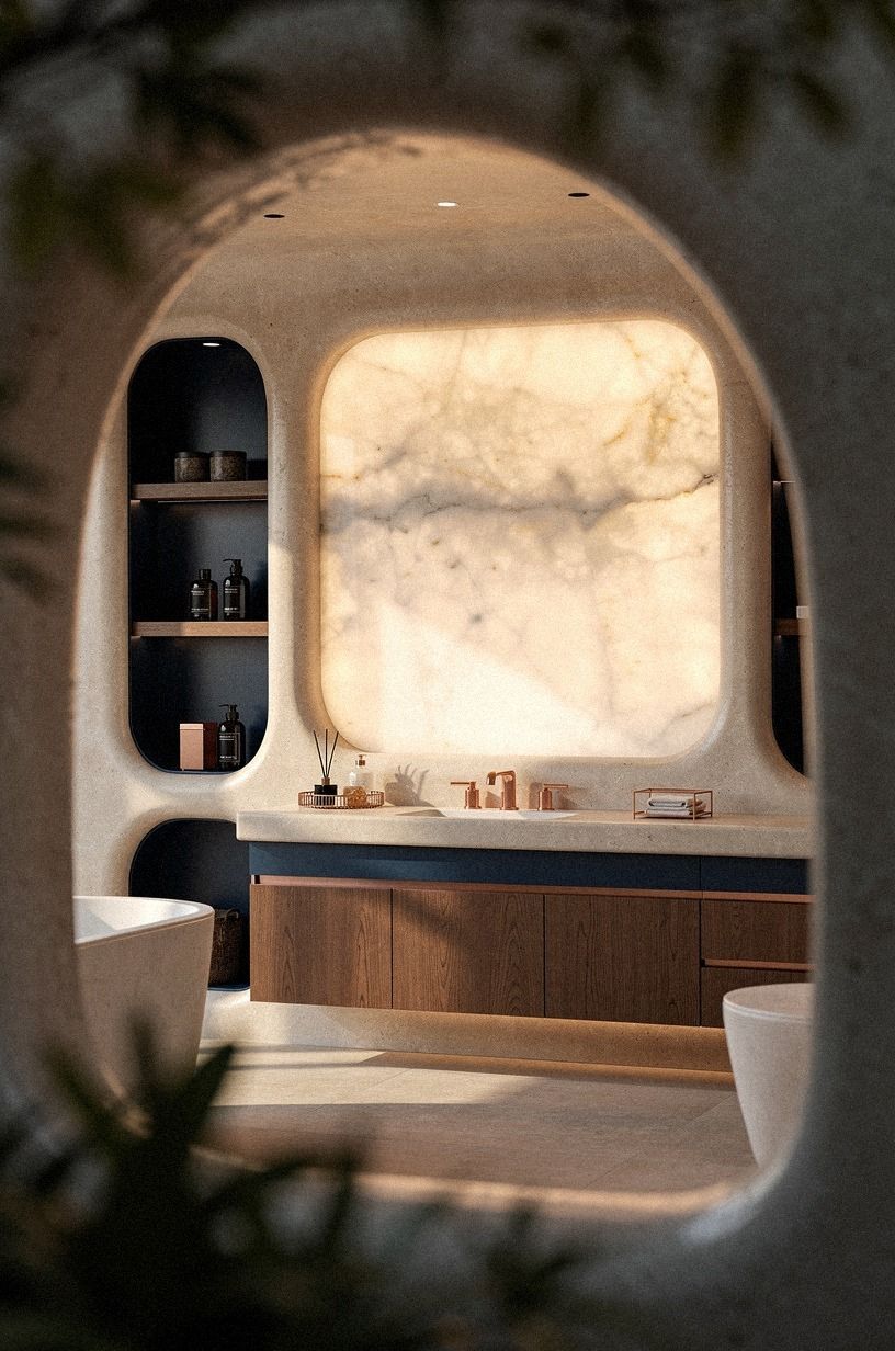 What does the Two-Wood Rule change in a stone bathroom?