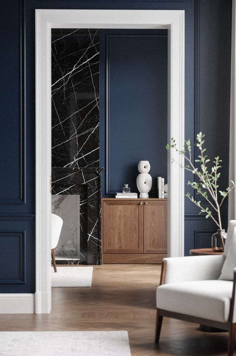 Paint the Walls Around Marble With Hague Blue