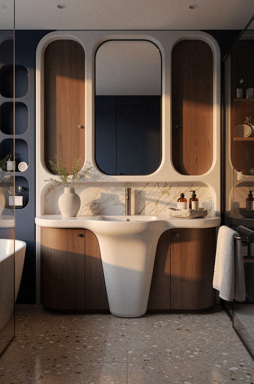 Arrange a Small Bathroom Around One Strong Axis