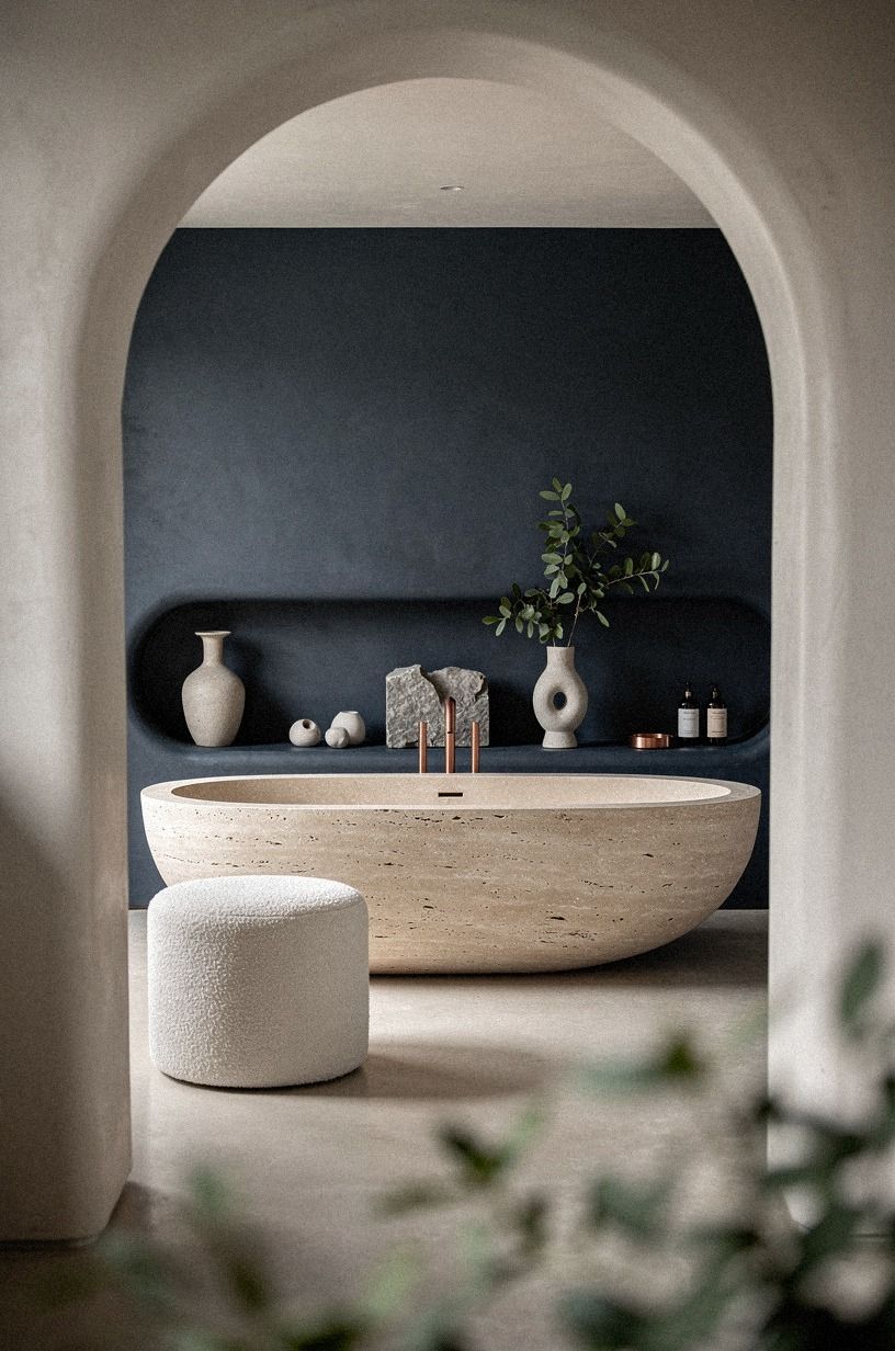 Float a Tub With a Travertine Edge