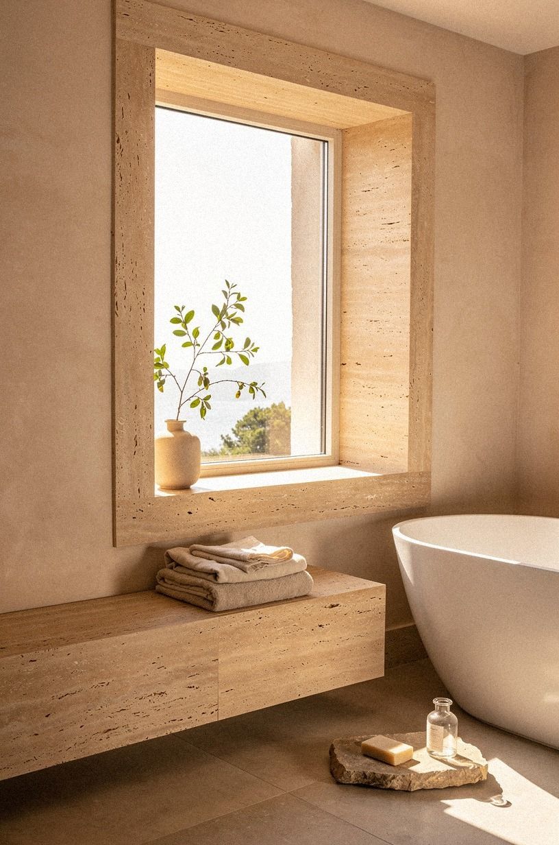Frame a Window With a Travertine Return