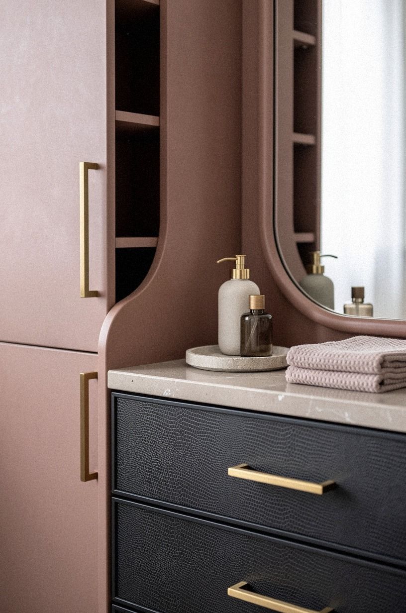 Use a Vertical Stack Behind the Vanity