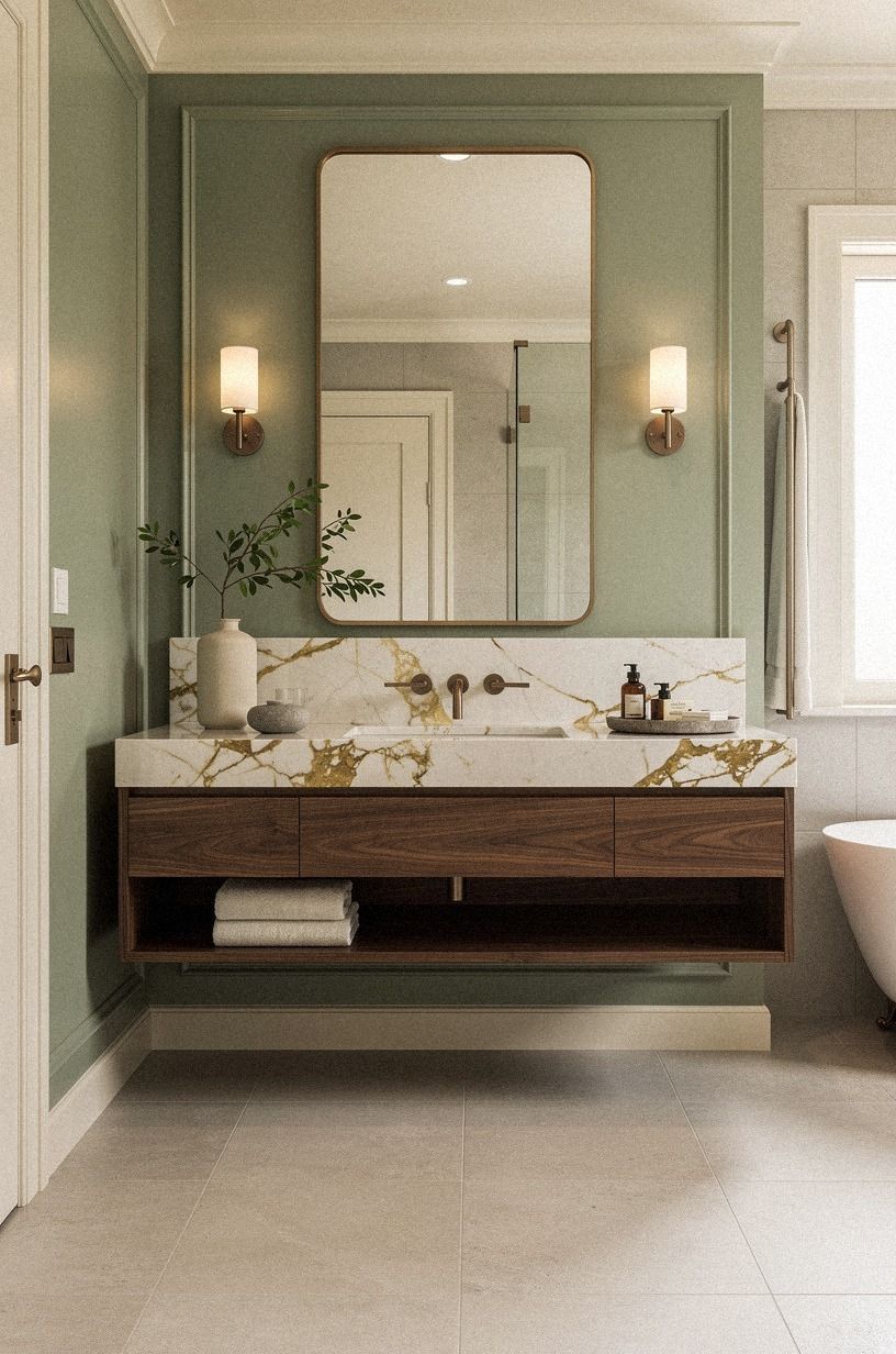 Why a Floating Walnut Vanity Changes the Room