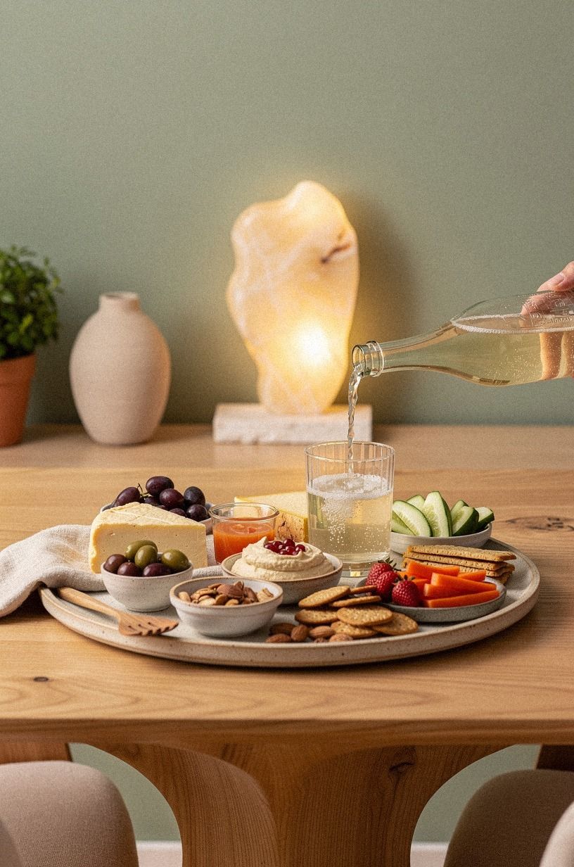 Finish the Meatless Snack Board with a Host's Pour