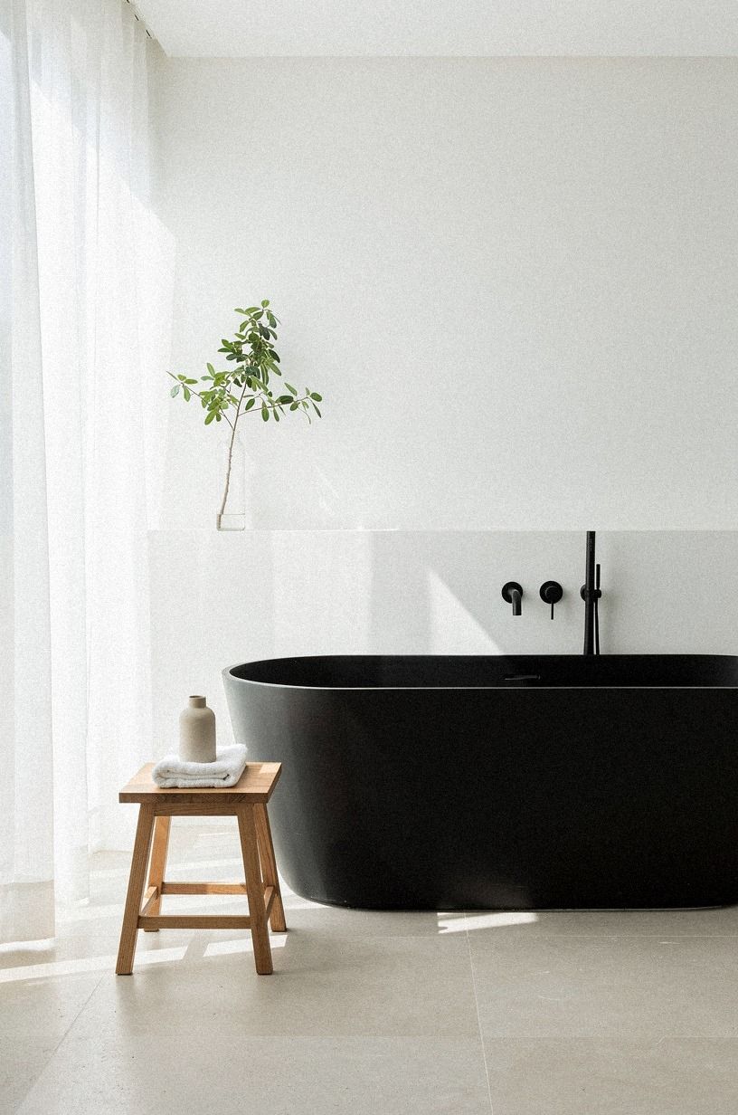 Style modern freestanding tub designs with one living detail
