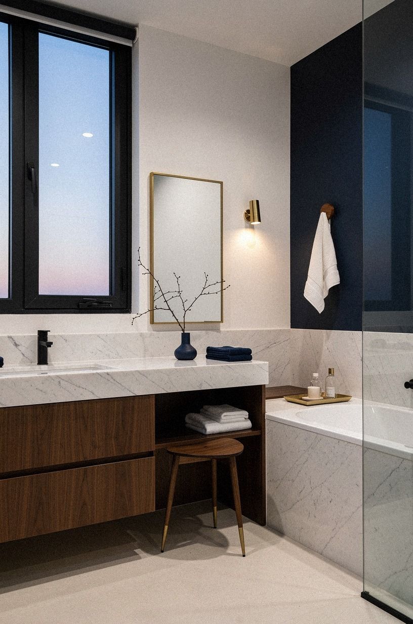 Frame the window with black hardware