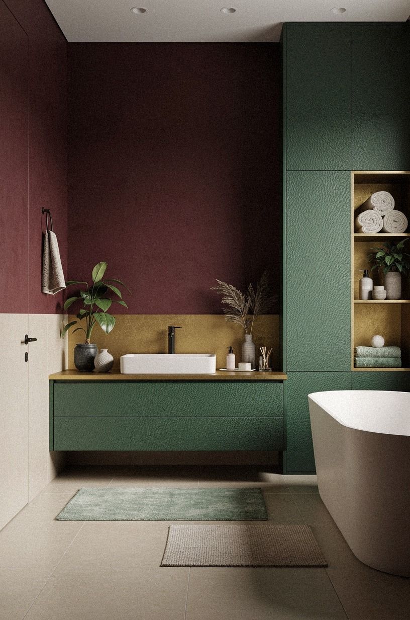 Paint the Upper Walls in Burgundy