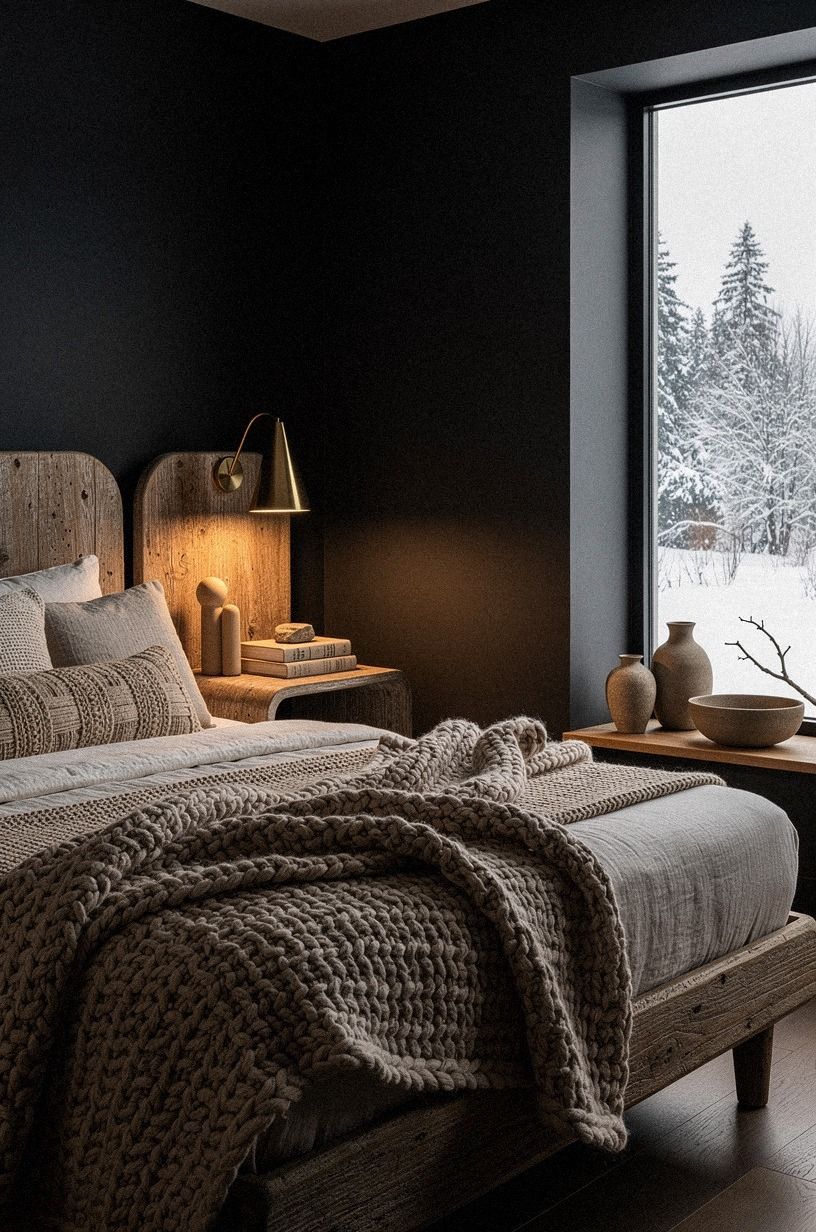 Can a Dark Wall Make Your Bedroom Feel Warmer?