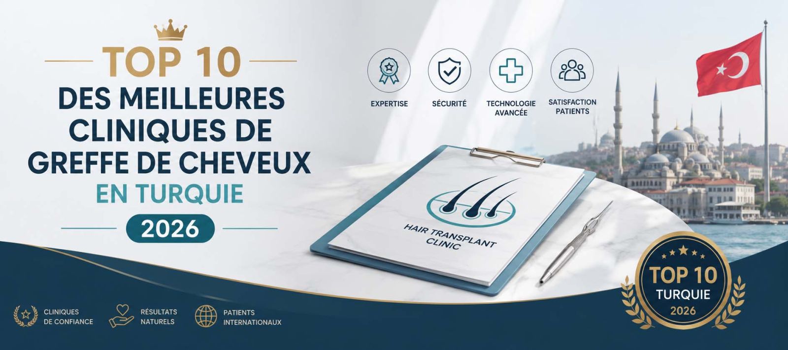 Top 10 des Meilleures Cliniques de Greffe de Cheveux en Turquie