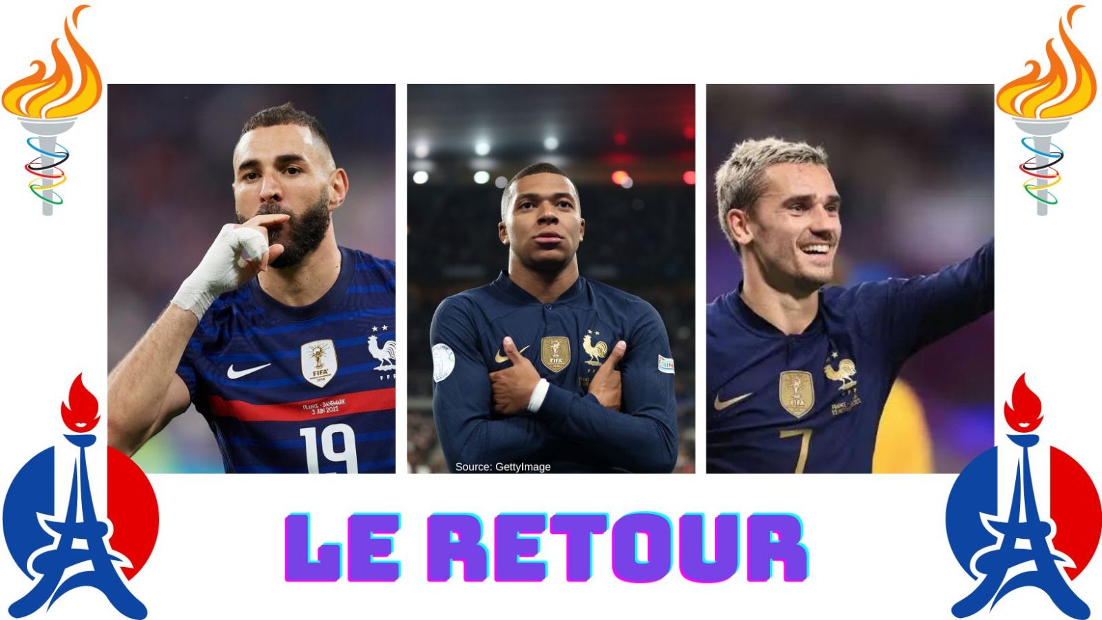 Football JO Paris 2024 : Le retour du trio Benzema, Griezmann et Mbappé ?