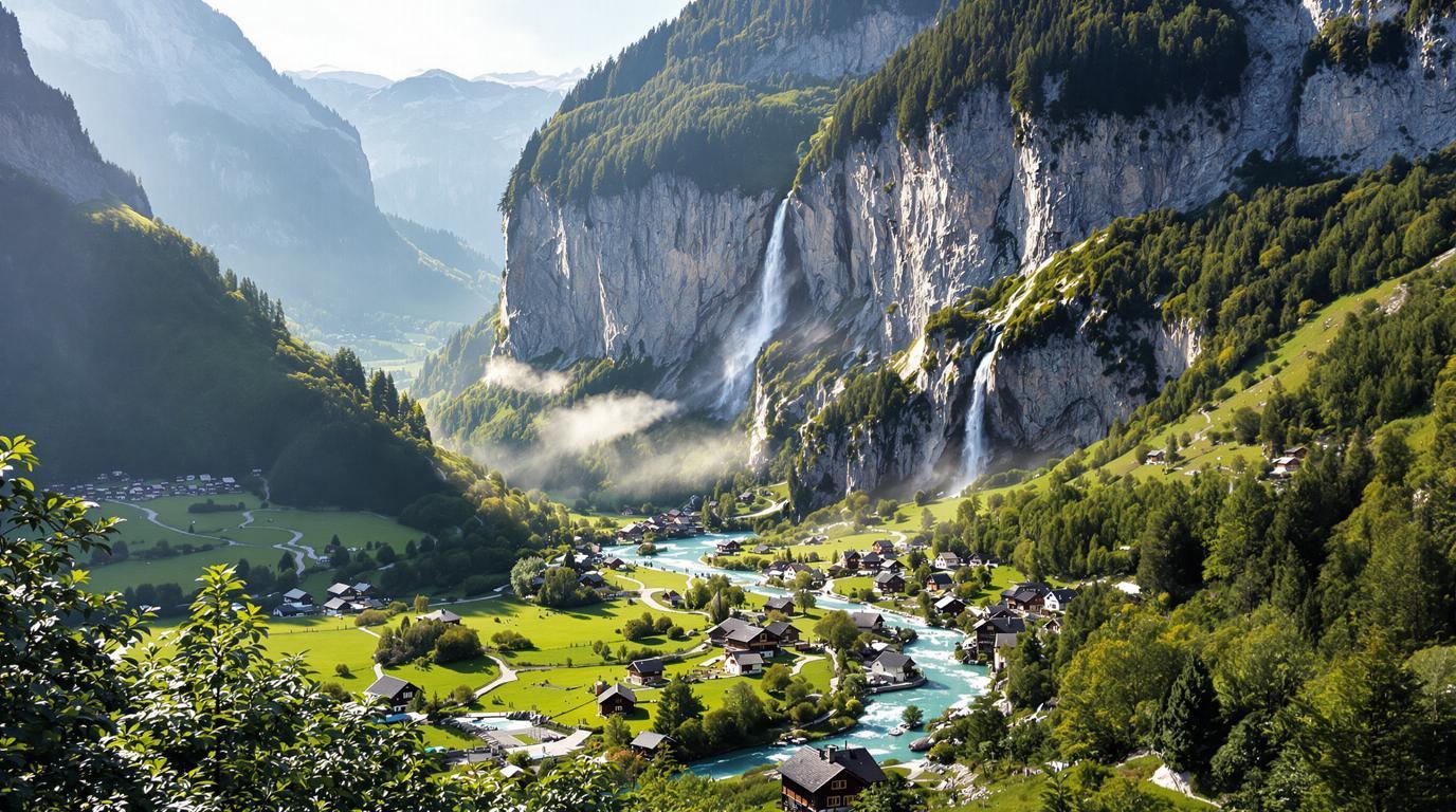 Ce village suisse compte 2327 habitants et 72 cascades sur 8 km de vallée
