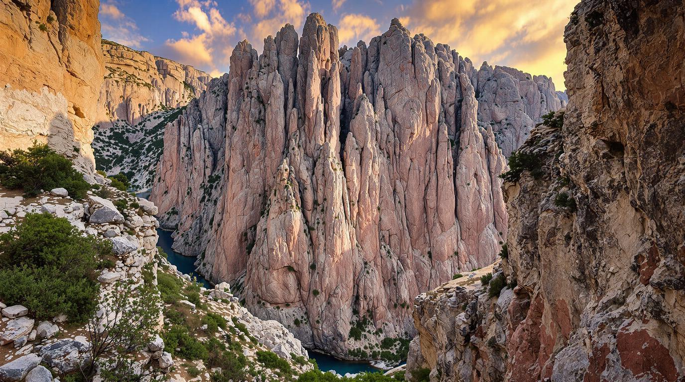 Ce site corse de 290 millions d'années abrite 1000 m de falaises en granit
