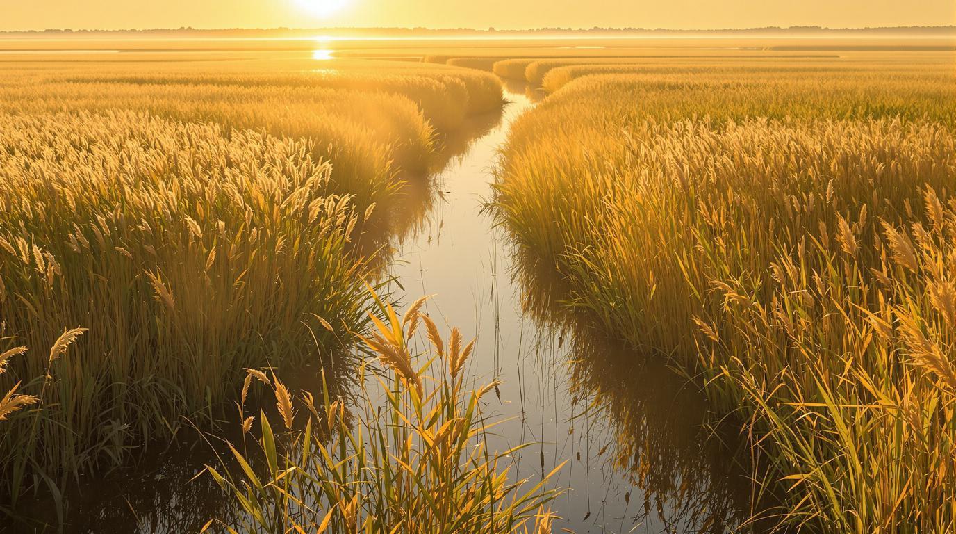 Ce marais breton de 500 hectares abrite 100 espèces d'oiseaux et des roselières de 80 ha
