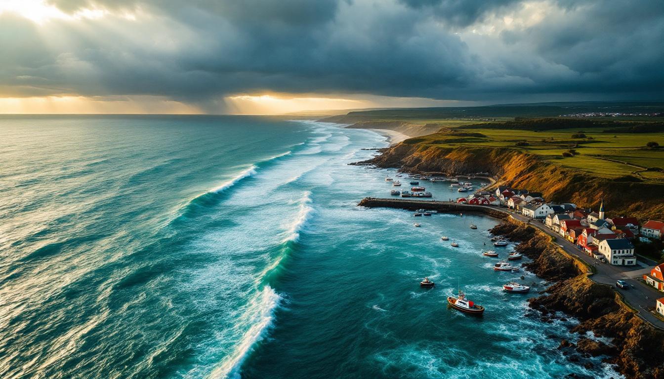 Cette baie du golfe de Gascogne résiste aux houles de 7 mètres grâce à ses digues
